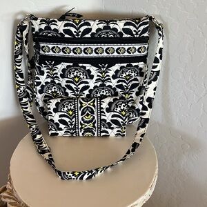 Vera Bradley Fanfare Black and White yellow Floral crossbody and wallet